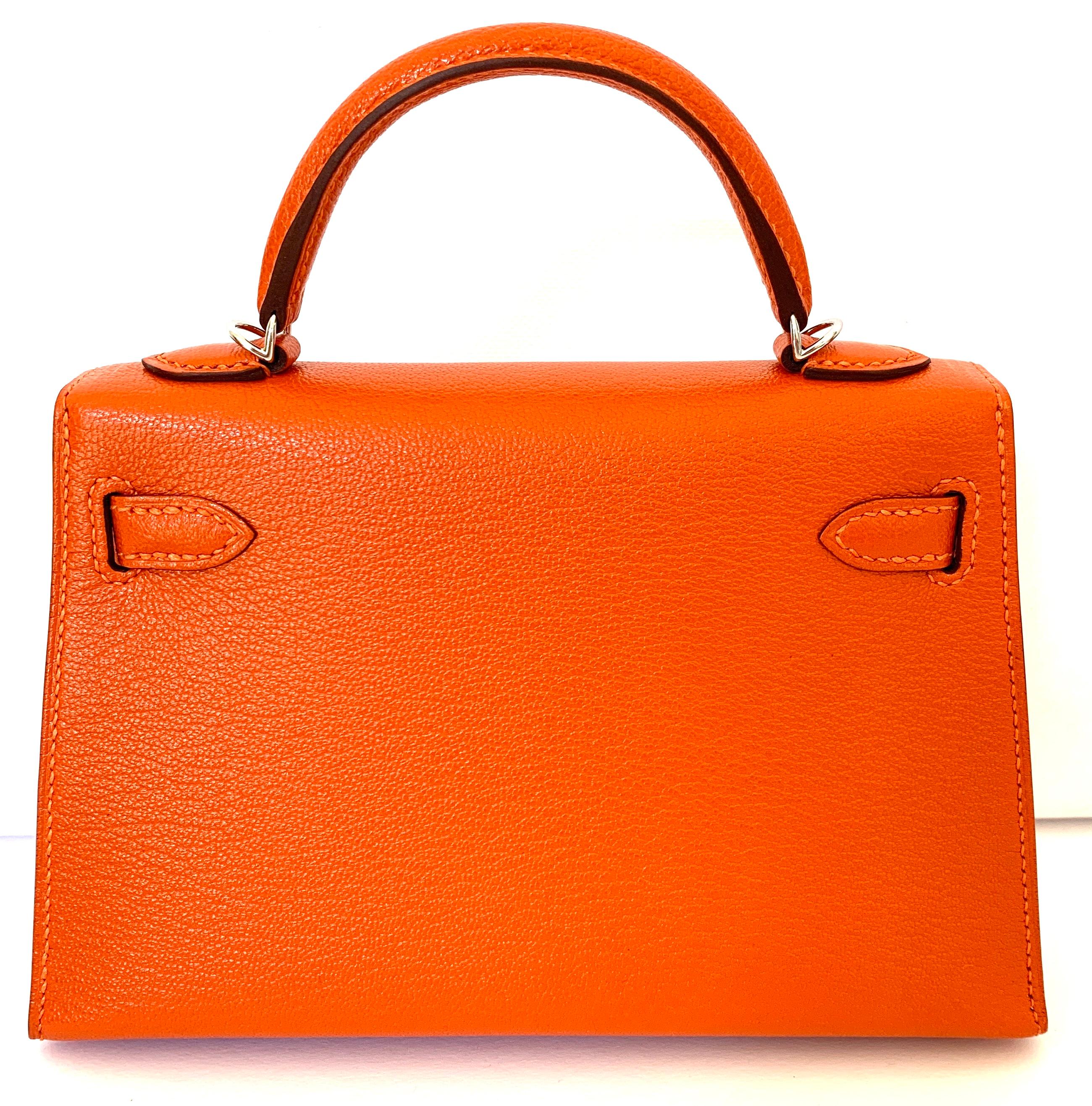 hermes mini kelly orange