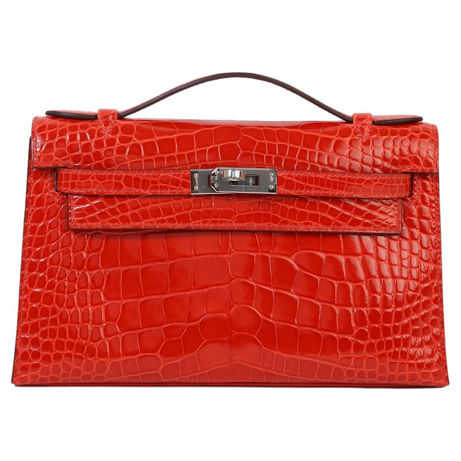 Hermès Kelly Sellier Mini II Blue Electrique Lisse Crocodile Alligator GHW  from 100% authentic materials!
