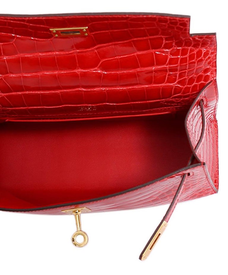 hermes kelly exotic crocodile leather 35mm with gold hardware