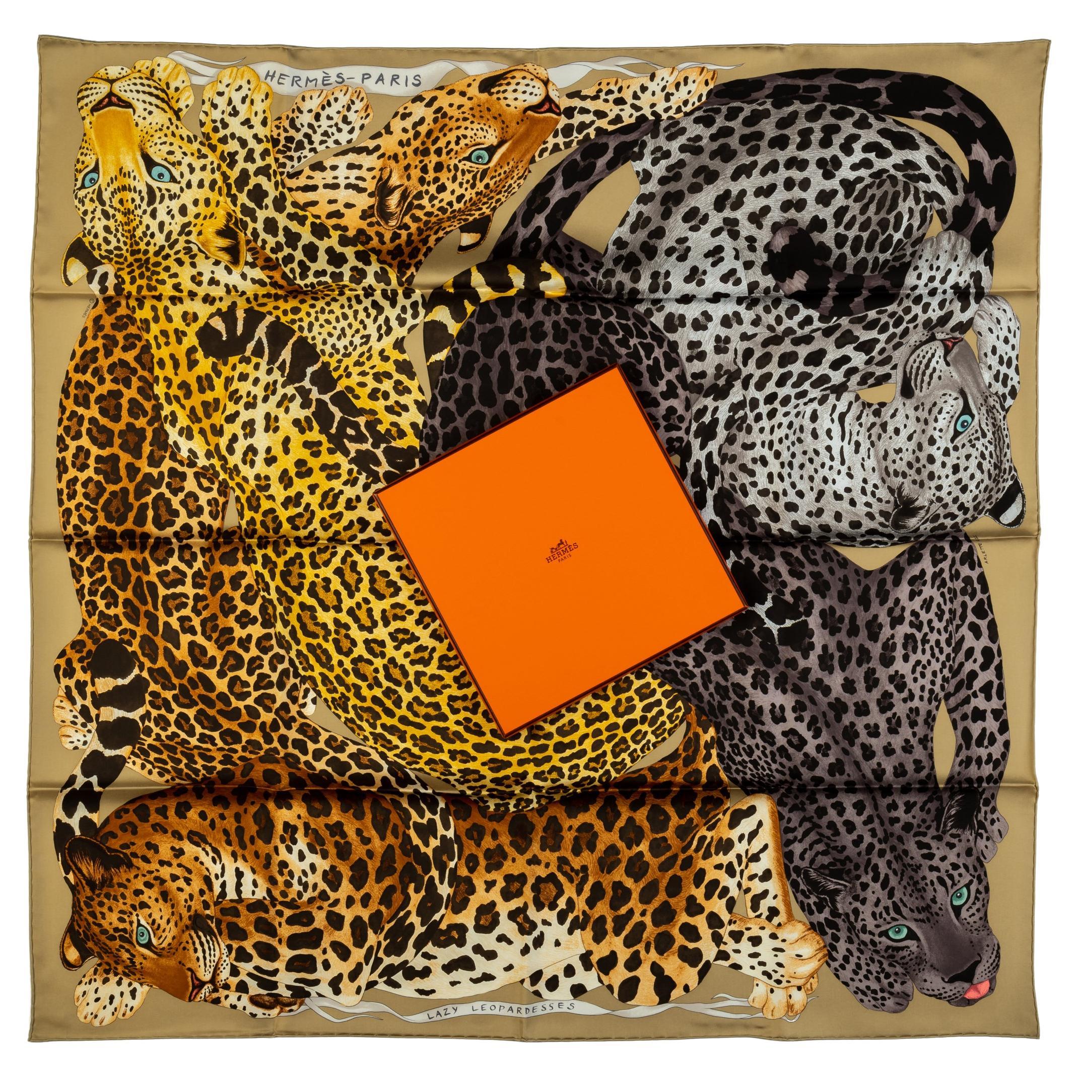 Hermès New Lazy Leopardess Silk Scarf
