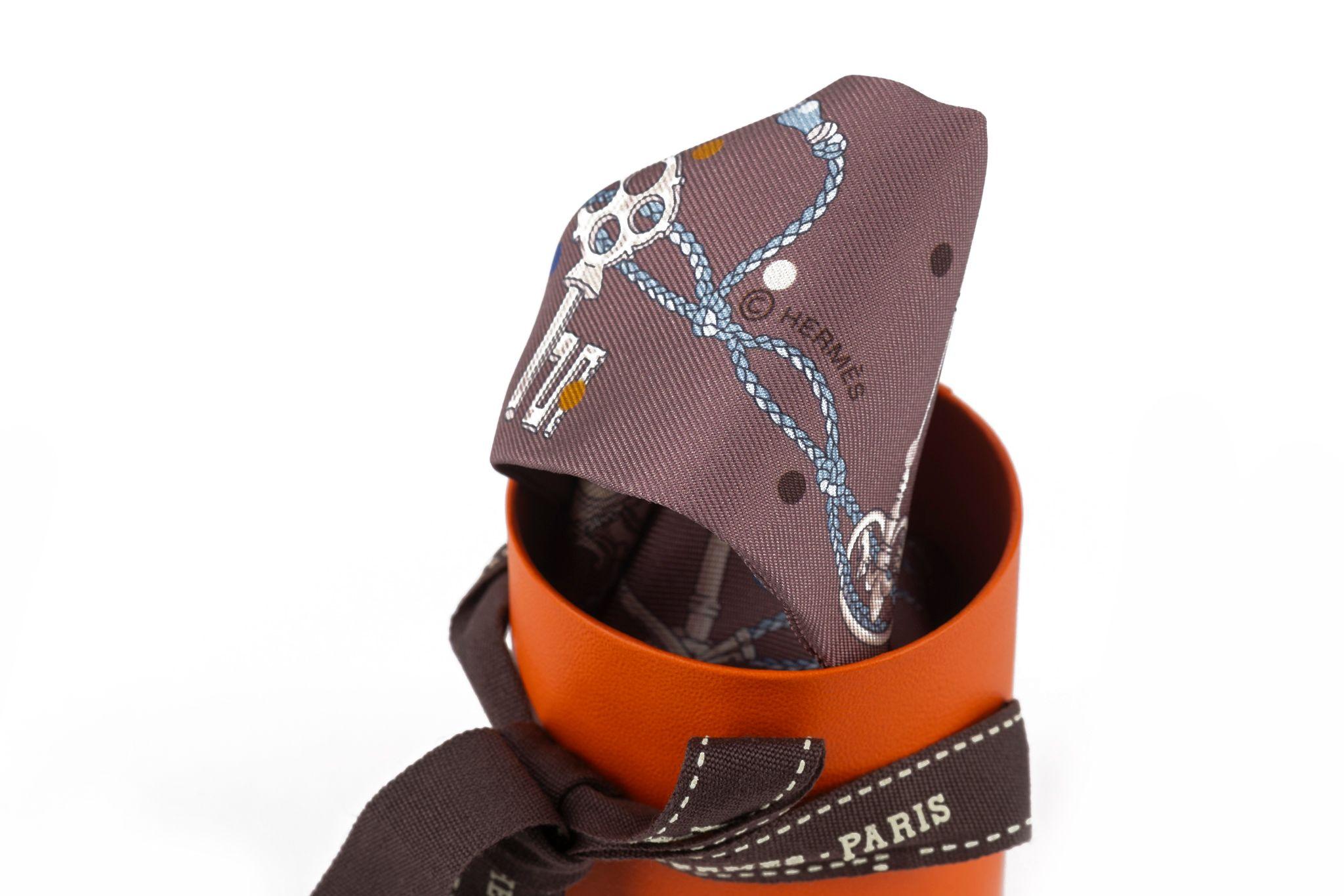 Hermès New Les Cles A Pois Shadow Twilly Unisexe en vente