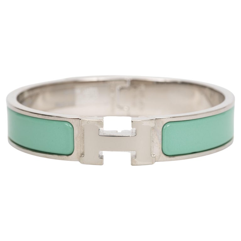 Hermes New Light Green Clic H Bracelet For Sale at 1stDibs