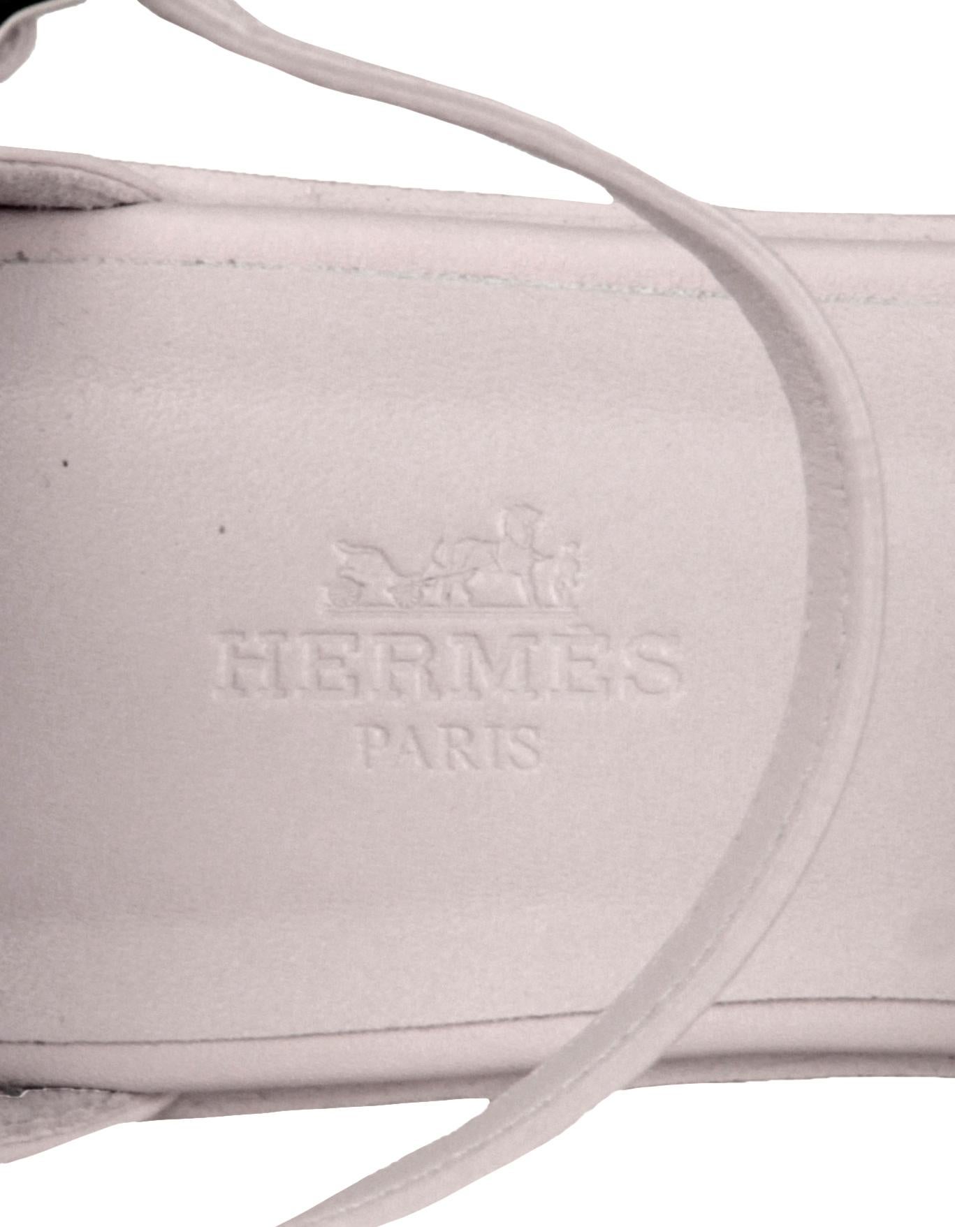 Women's Hermes NEW Light Pink Santorini H Sandals sz 37.5