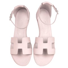 Hellrosa Santorini H-Sandalen von Hermès, NEU, Größe 37,5