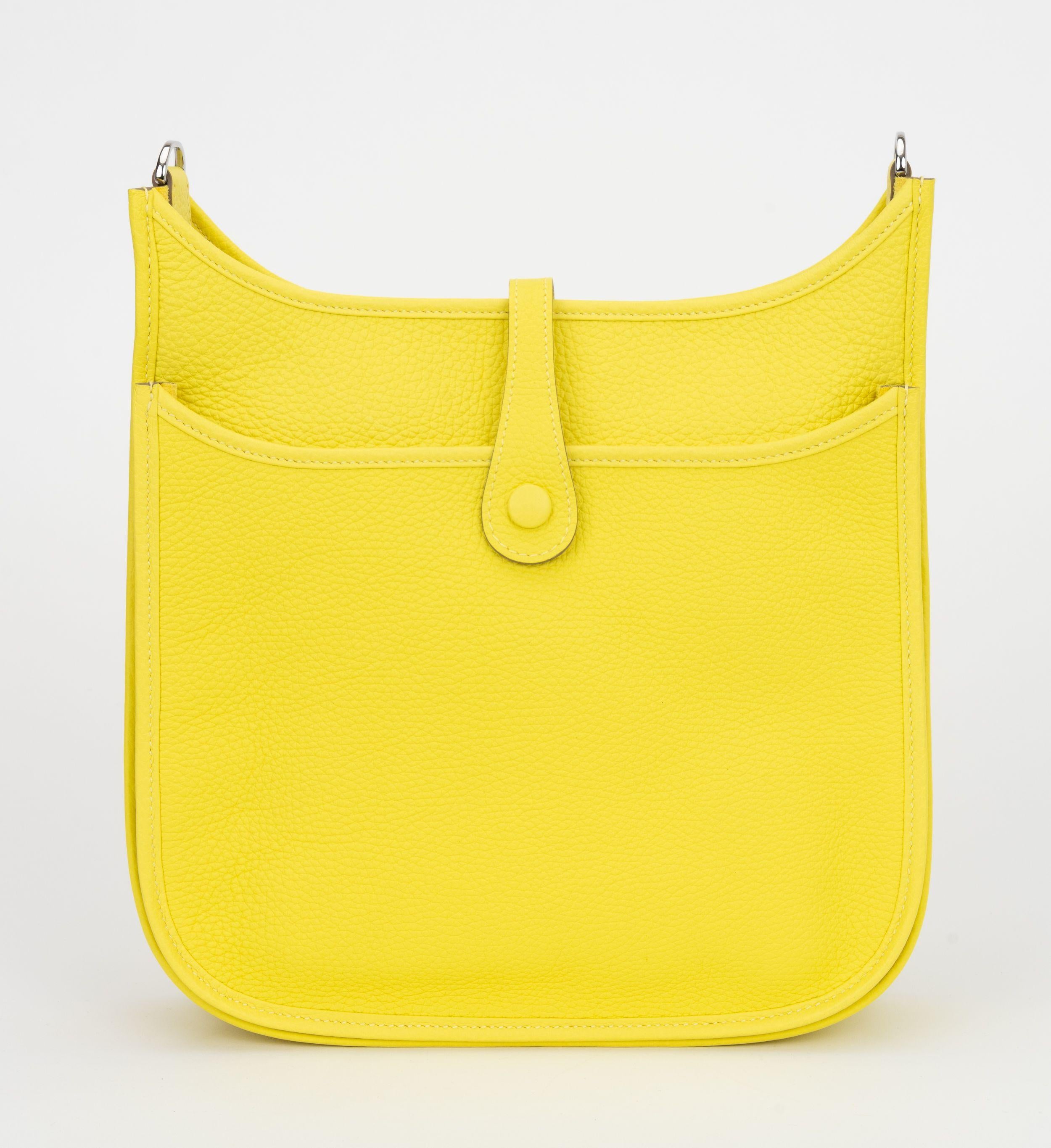 Hermès New Lime Togo Evelyne PM In New Condition For Sale In West Hollywood, CA