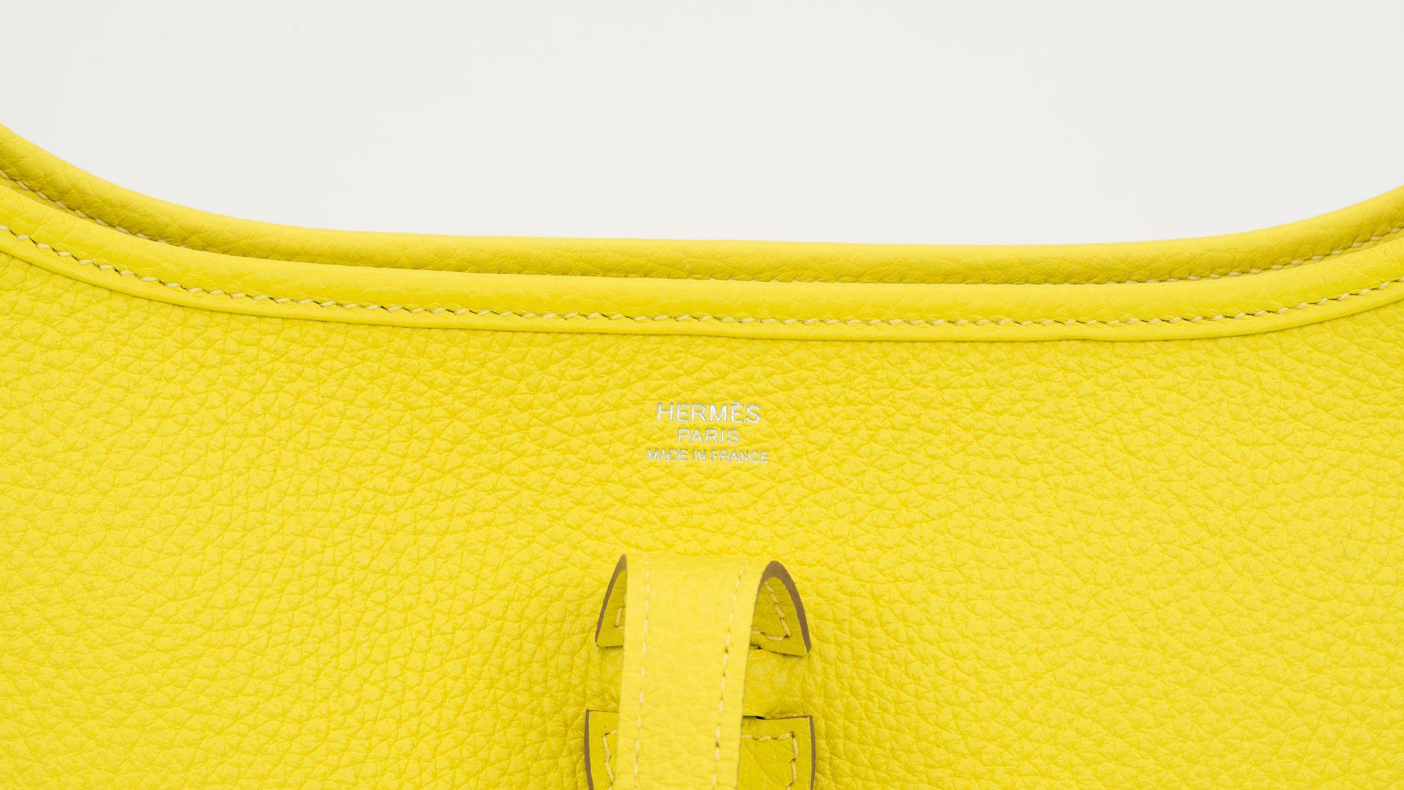 Women's or Men's Hermès New Lime Togo Evelyne PM For Sale