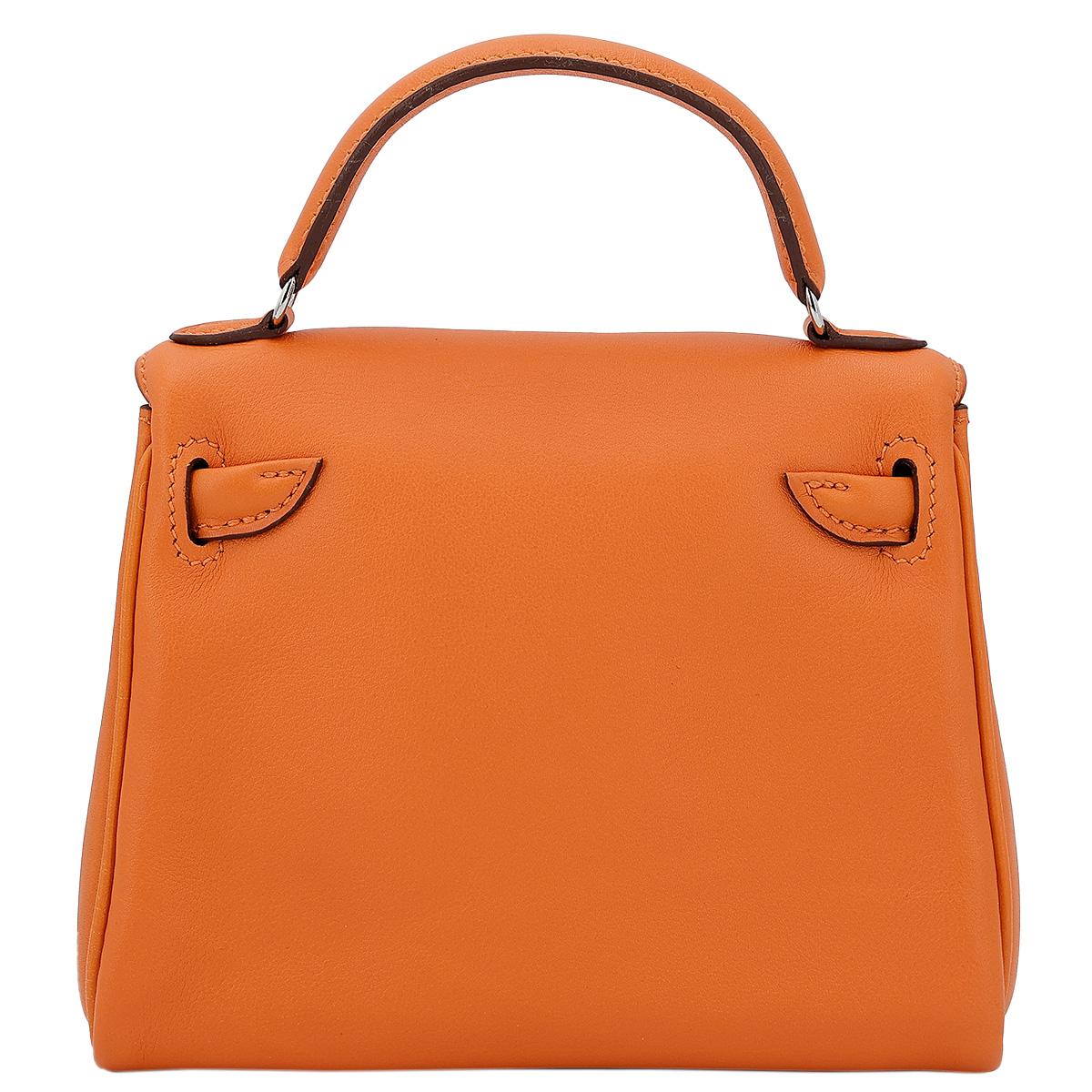 HERMÈS NEW Limited Edition Kelly Doll Orange Yellow Swift Top Handle ...