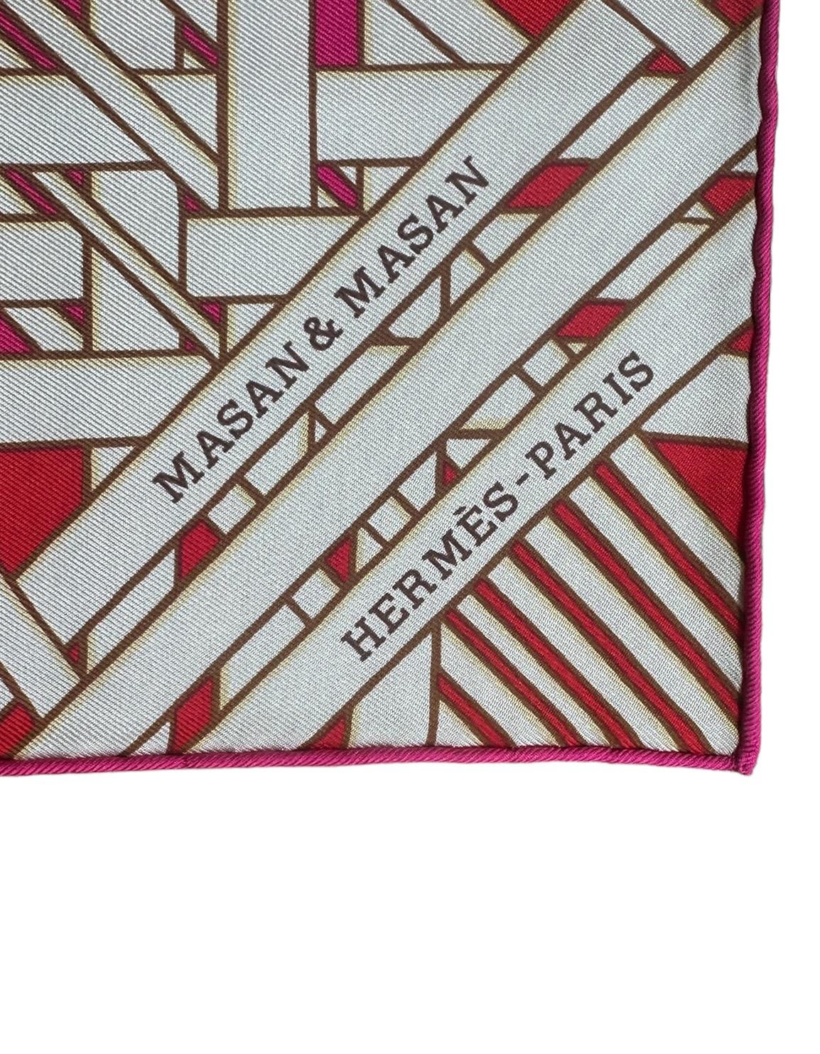 Brown Hermes NEW Masan/ Masan Silk Scarf 90cm Silk Scarf