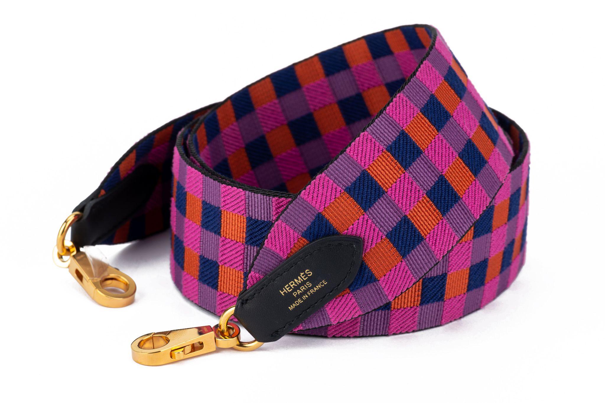 Black Hermès New Maxi Checkers Leather Strap