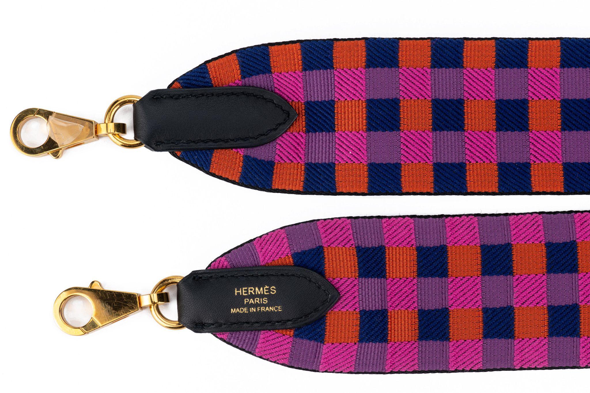 Hermès New Maxi Checkers Leather Strap In New Condition In West Hollywood, CA