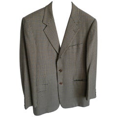 HERMES "New" Men's Pied de Poule Fabric Wool Jacket
