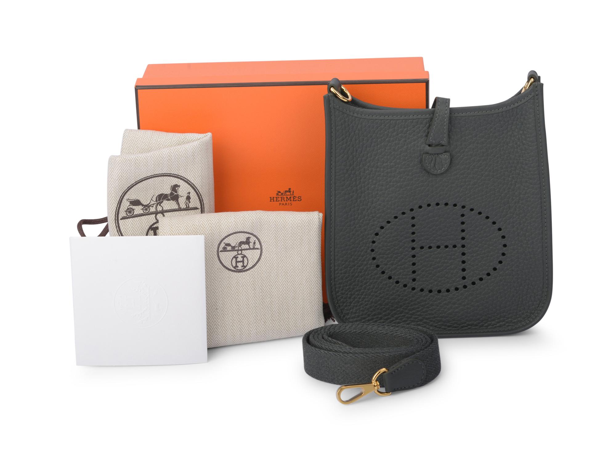 Hermes New Mini Evelyne Mangrove Gold im Angebot 8