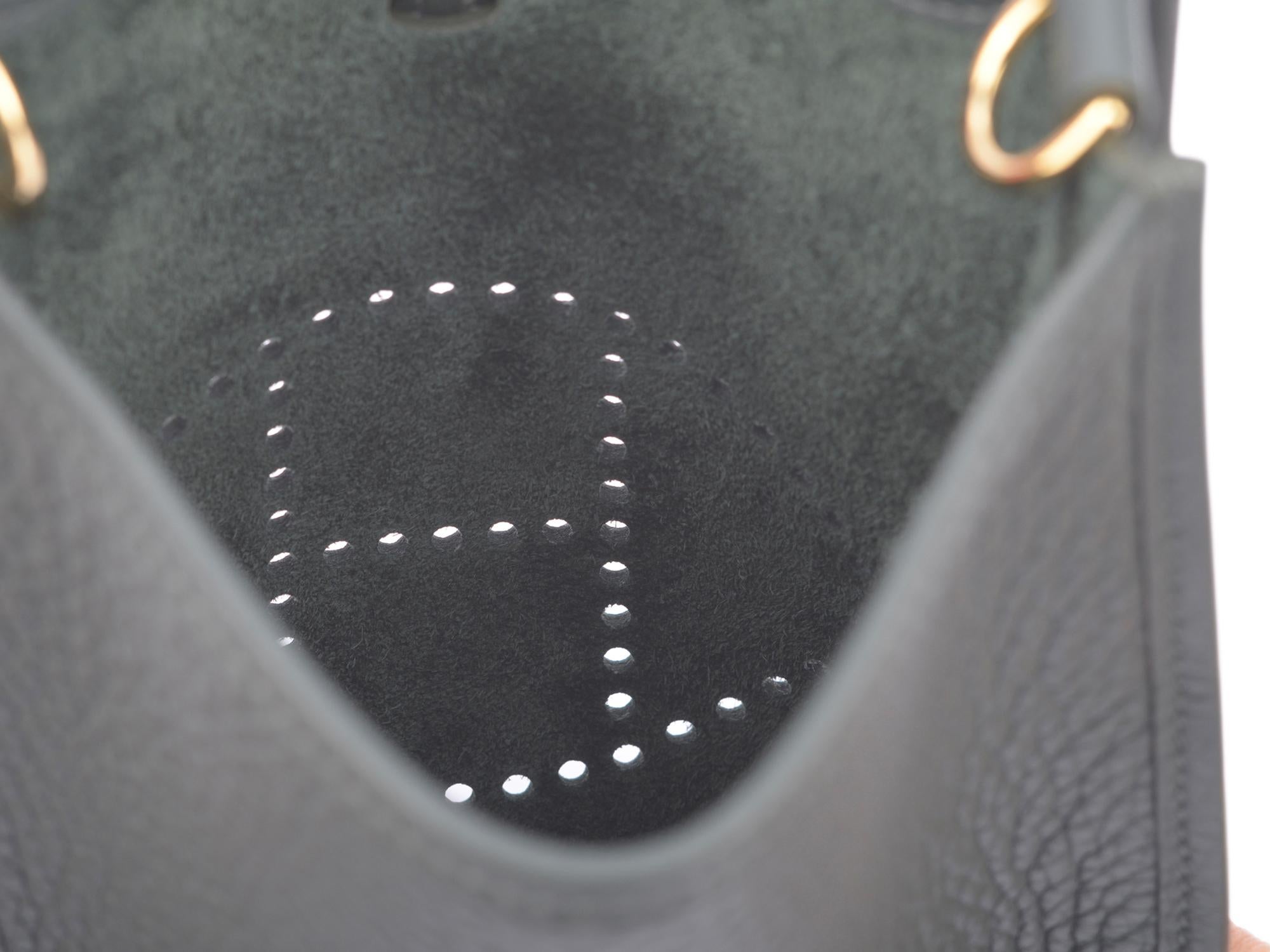 Hermes New Mini Evelyne Mangrove Gold im Angebot 3