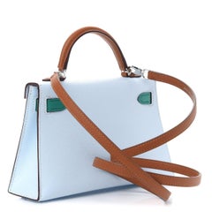 Hermes Mini Kelly Bleu Brume - For Sale on 1stDibs