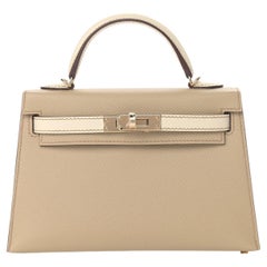 HERMES NEW Mini Kelly 20 Sellier Gold Hardware Small Evening Tote Borsa a spalla
