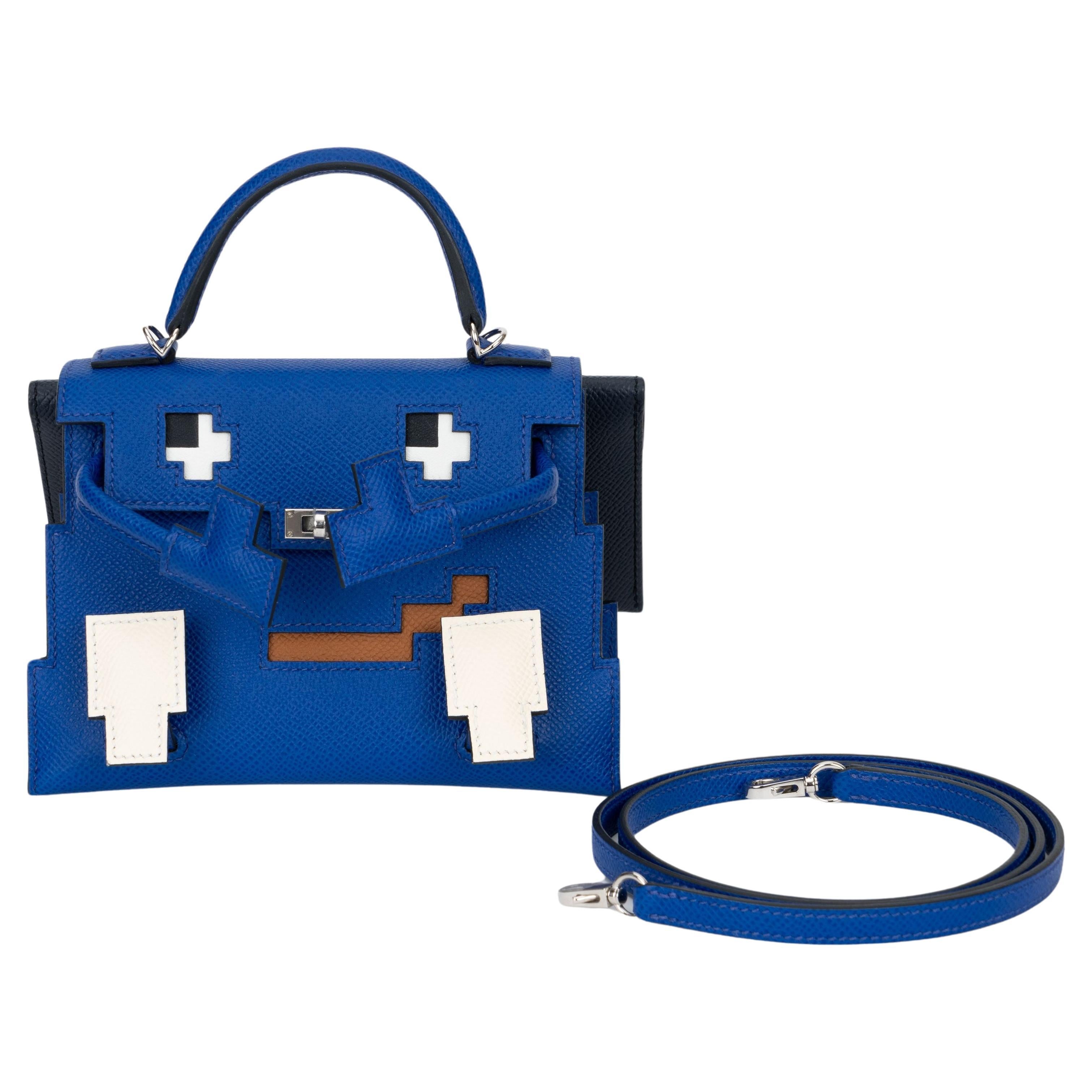 Hermès New Mini Kelly Idole Picto Blue en vente