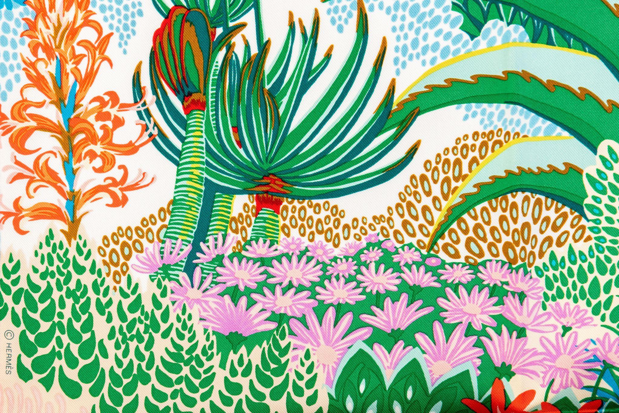 Hermès New Mountain Zebra Green Scarf 1