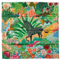 Hermès New Mountain Zebra Green Scarf