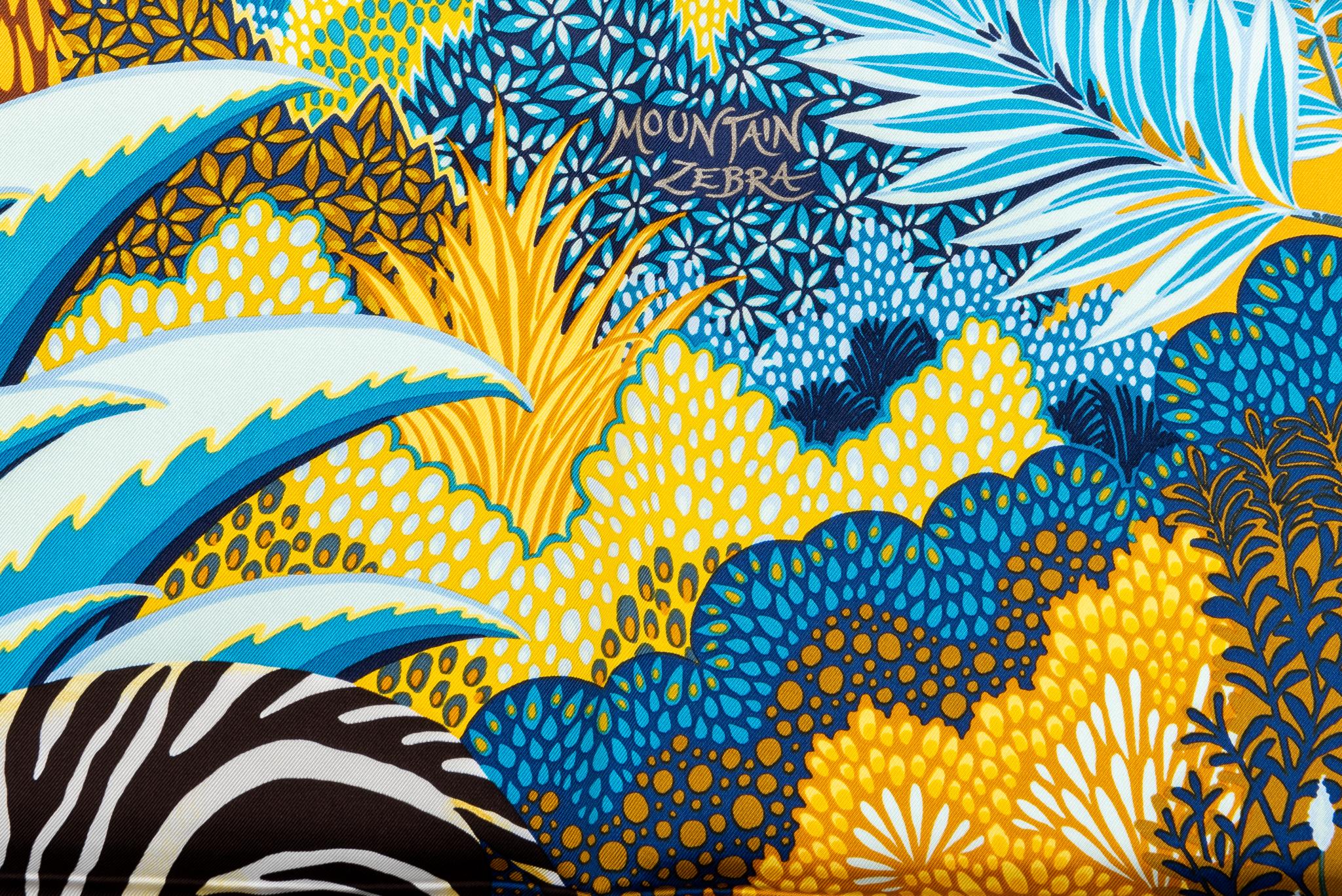 Hermès New Mountain Zebra Silk Scarf In New Condition In West Hollywood, CA