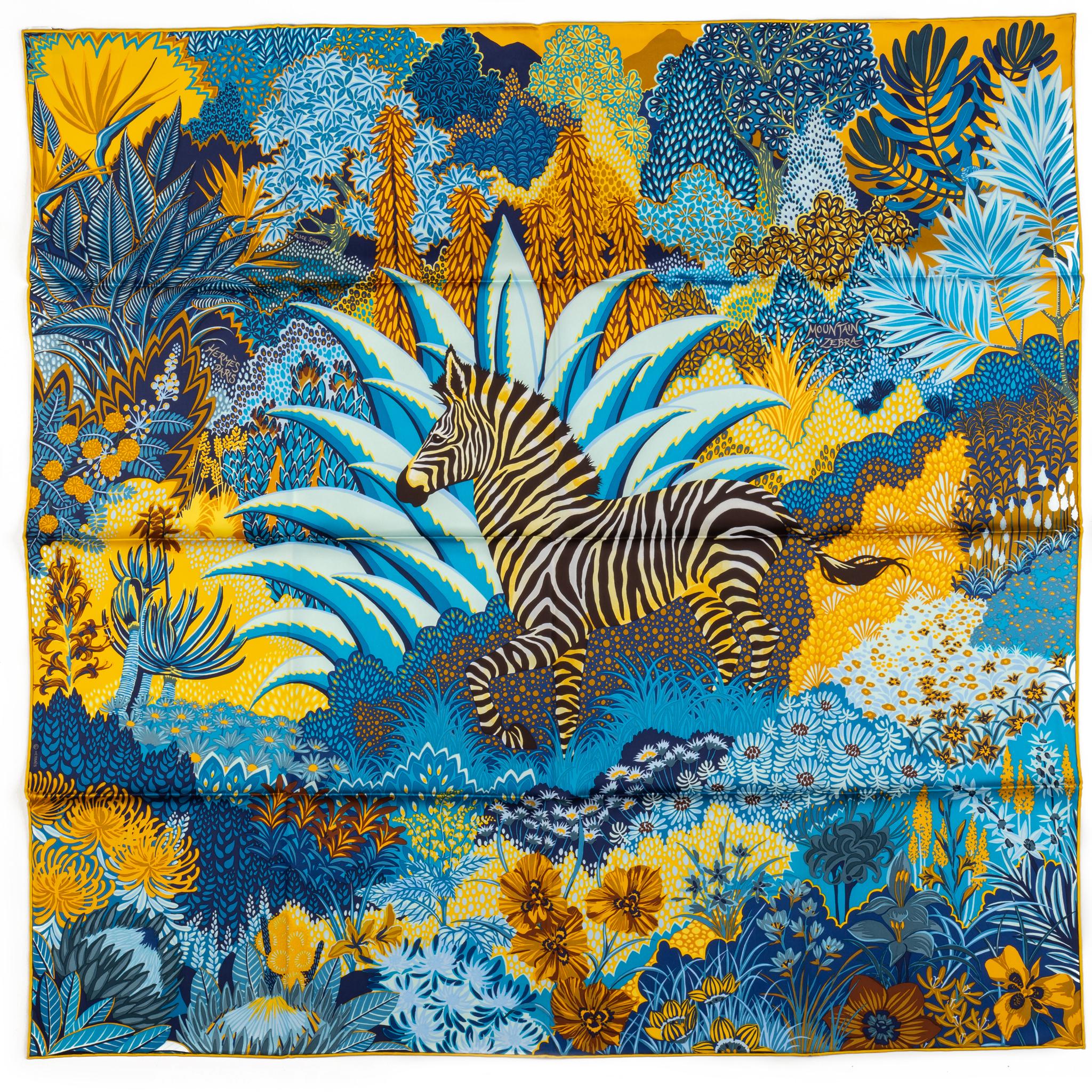 Hermès New Mountain Zebra Silk Scarf 1
