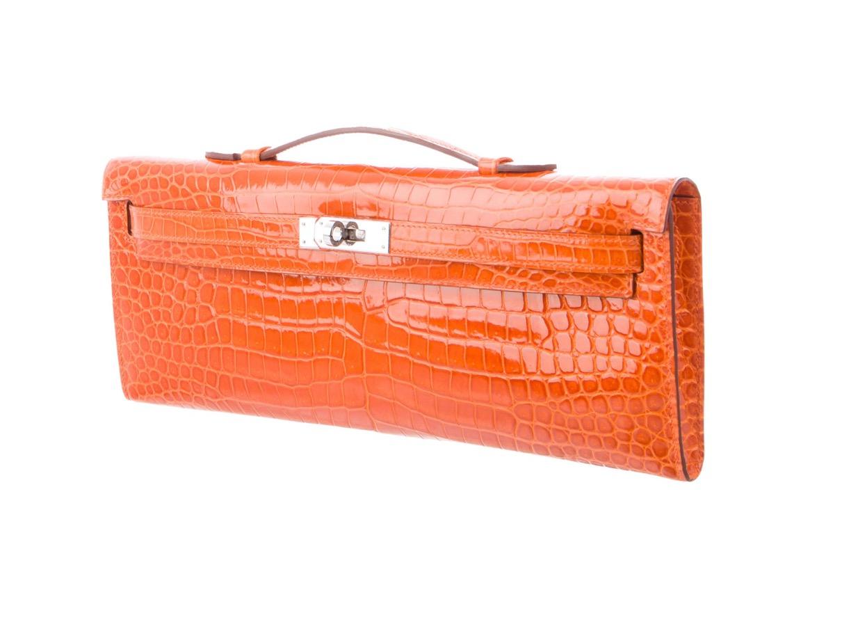 Crocodile
Palladium plated hardware
Leather lining 
Turn-lock closure
Made in France
Top Handle 1