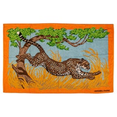 Hermès New Orange Guepards Beach Towel