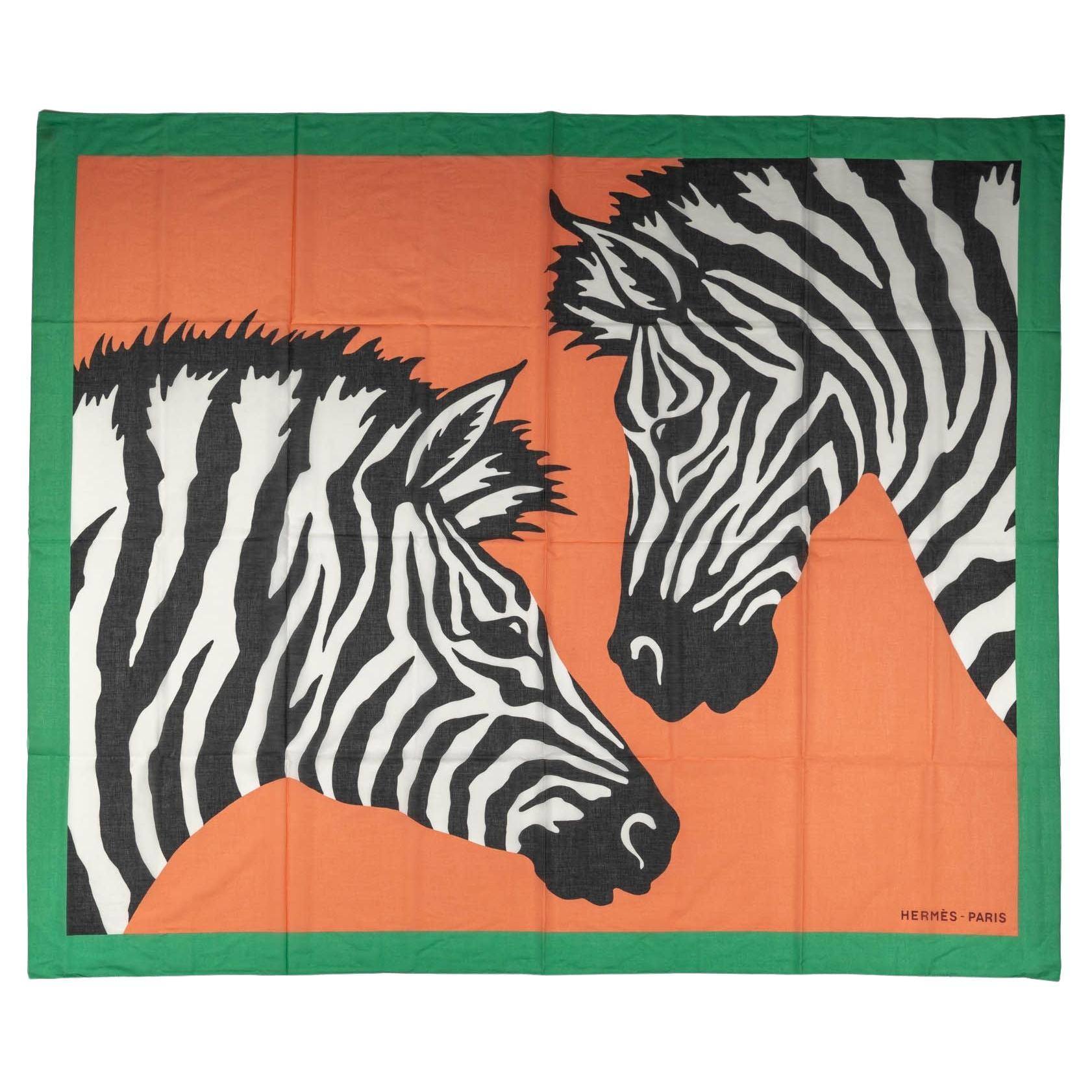 Hermès New Orange Zebra Sarong-Schal im Angebot