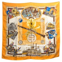 Hermes New Orleans Creole Jazz 1923 by Loic Dubigeon Silk Scarf