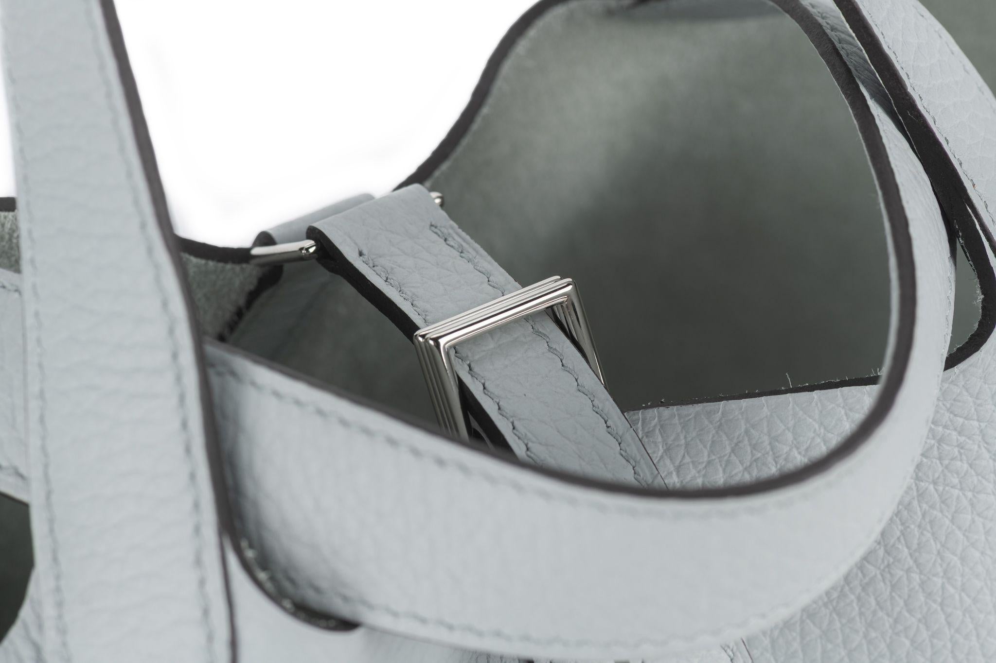 Hermès New Pearl Grey Picotin 18 Togo in vendita 3