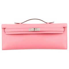Hermes NEW Pink Kelly Evening Top Handle Clutch Bag in Box