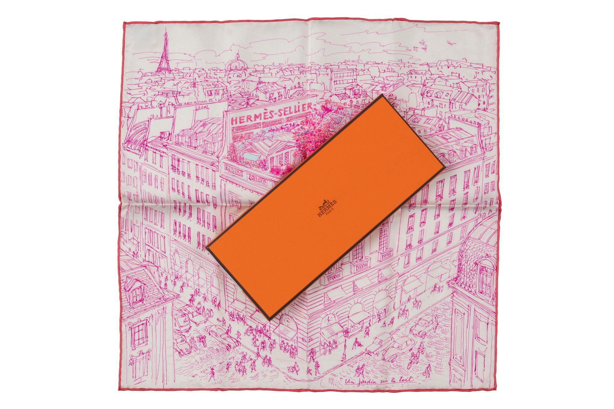 Brand new in box Hermès silk gavroche pink 