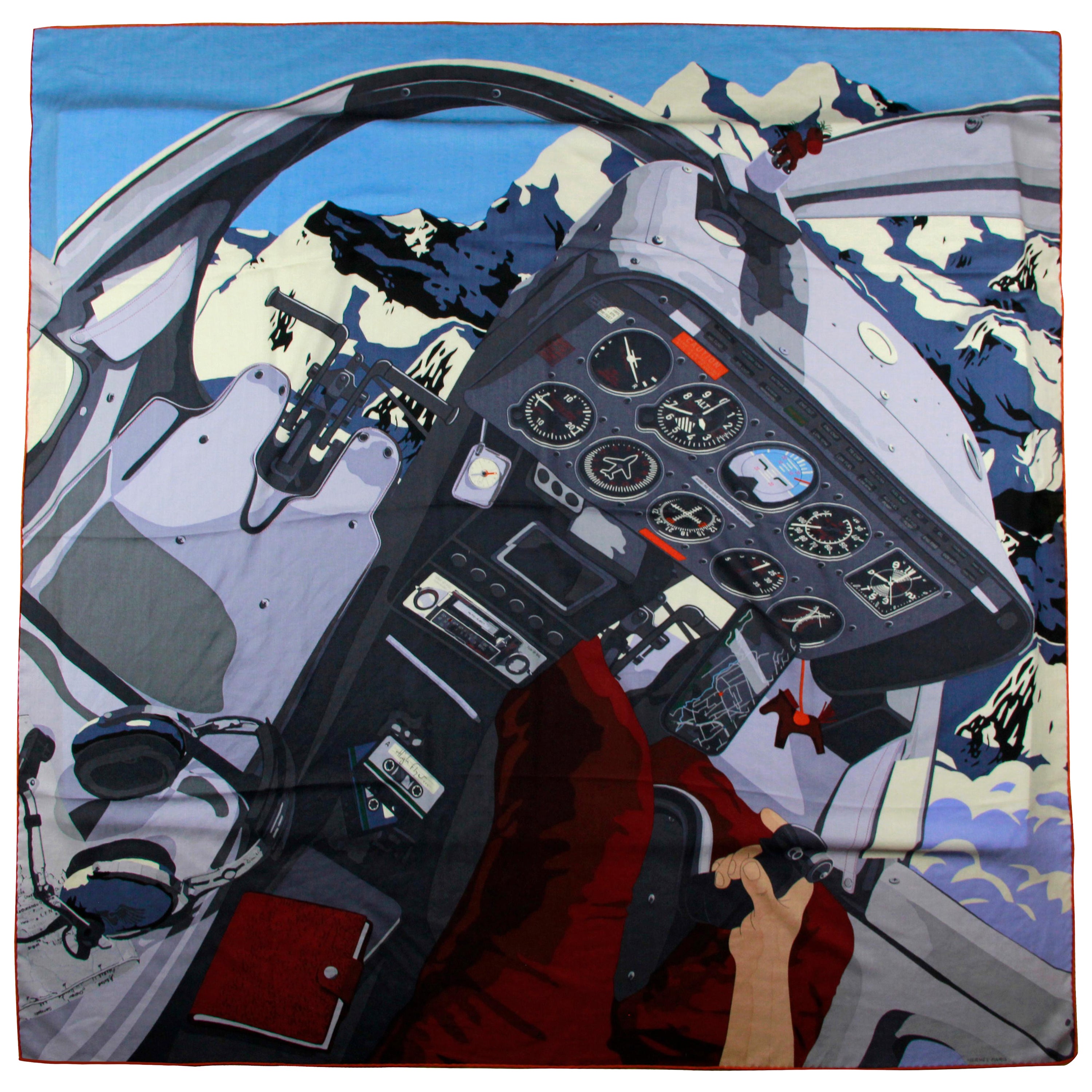 SELTENer Anthrazit/Gris Moyen High Flyer Schal aus Seide/Kaschmir 140cm von Hermès