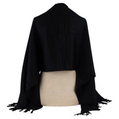 Hermès Nuovo Raro Scialle Vicuna Nero Con Scatola Wood