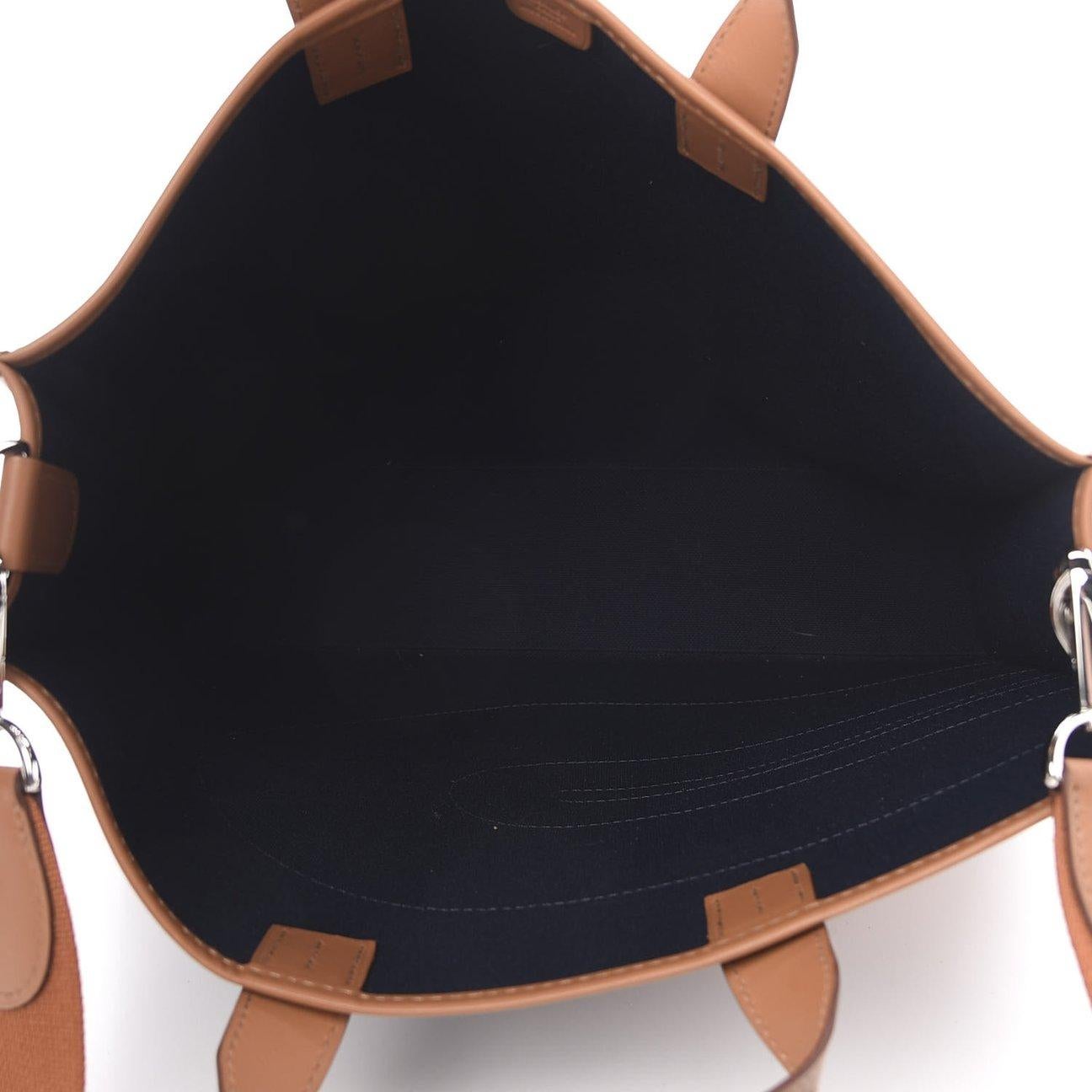 HERMÈS NEW Record Toile Swift Leather Black Bleu Marine Top Handle Shoulder Bag 1