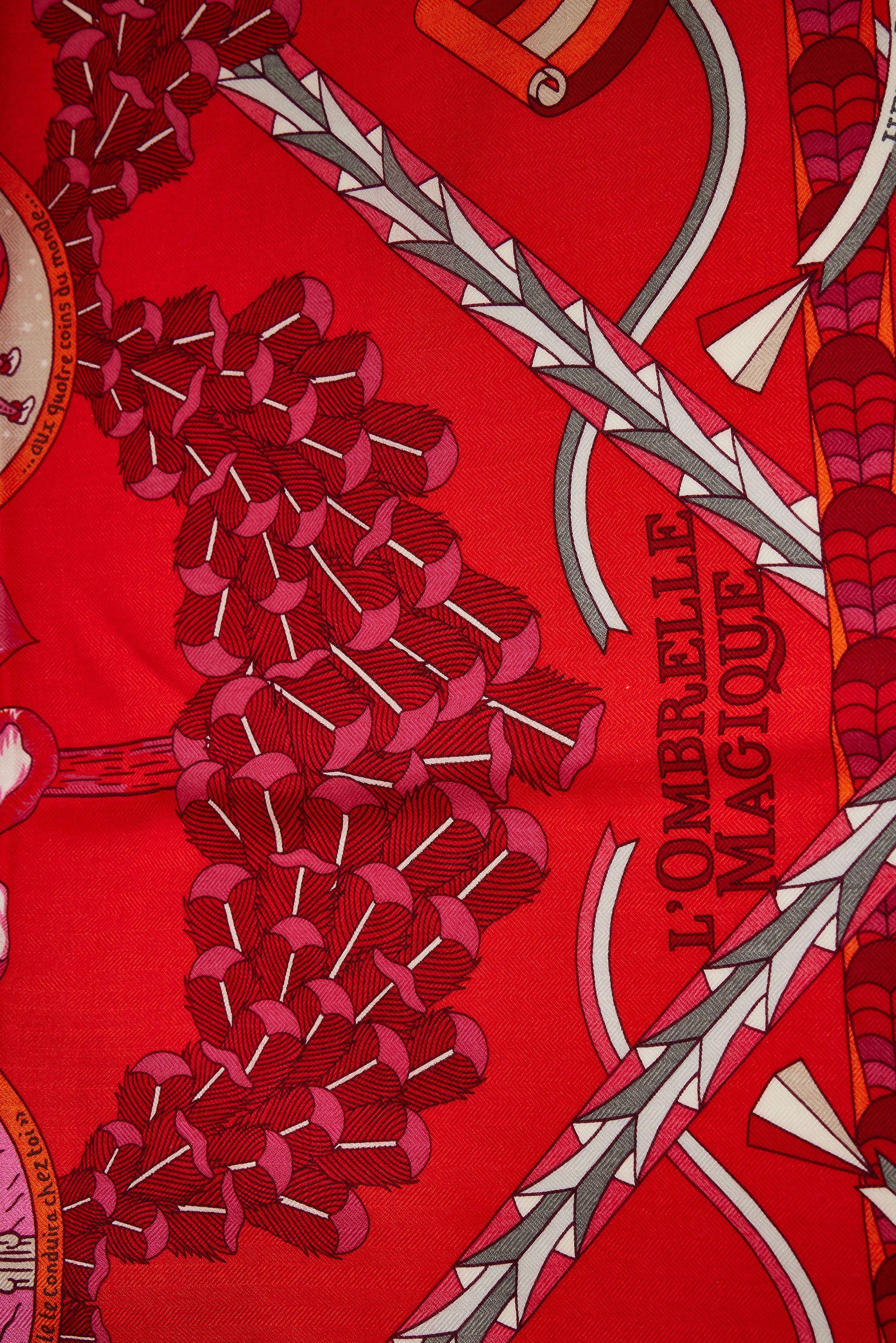 hermes red cashmere scarf