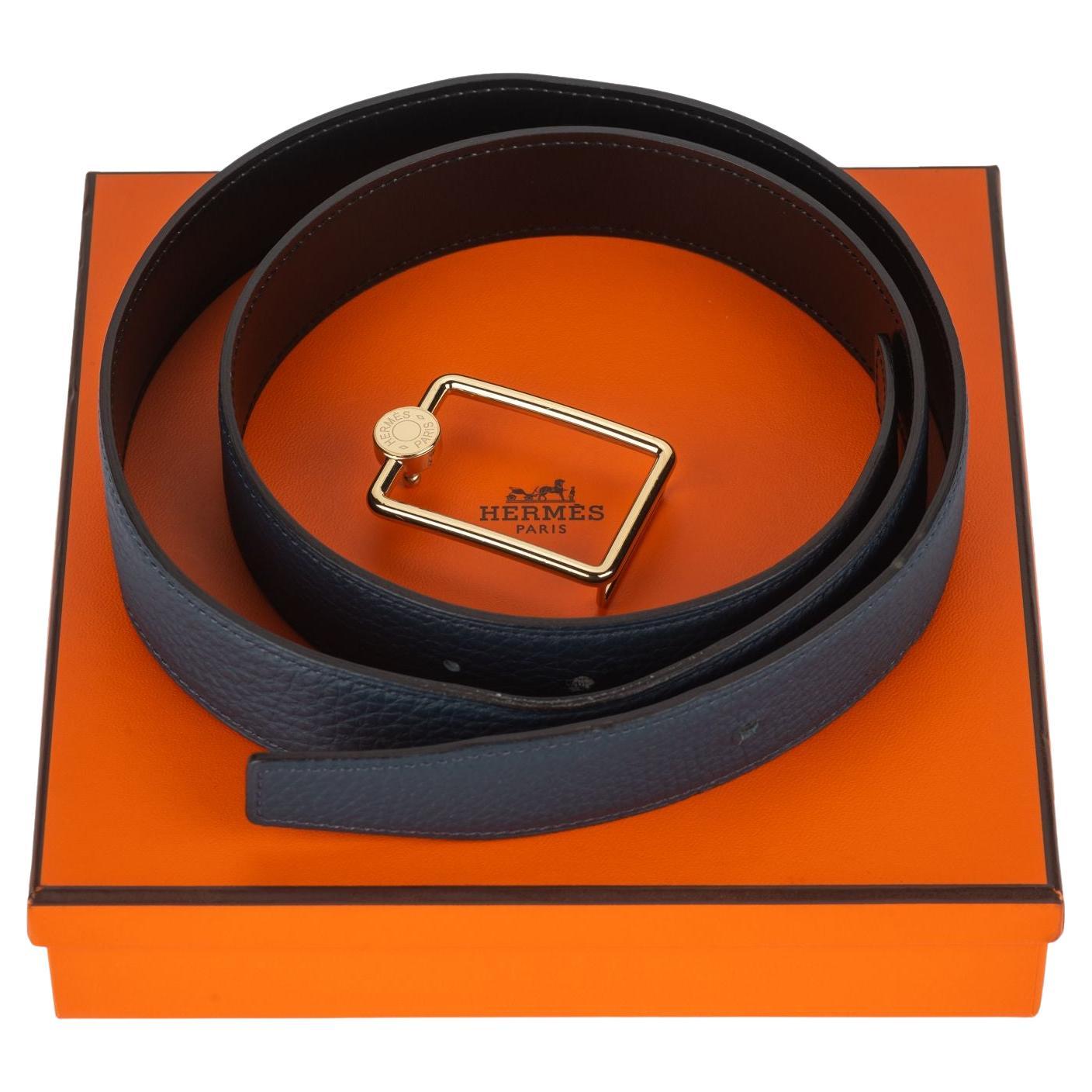 Nouvelle ceinture réversible en cuir Hermès en vente