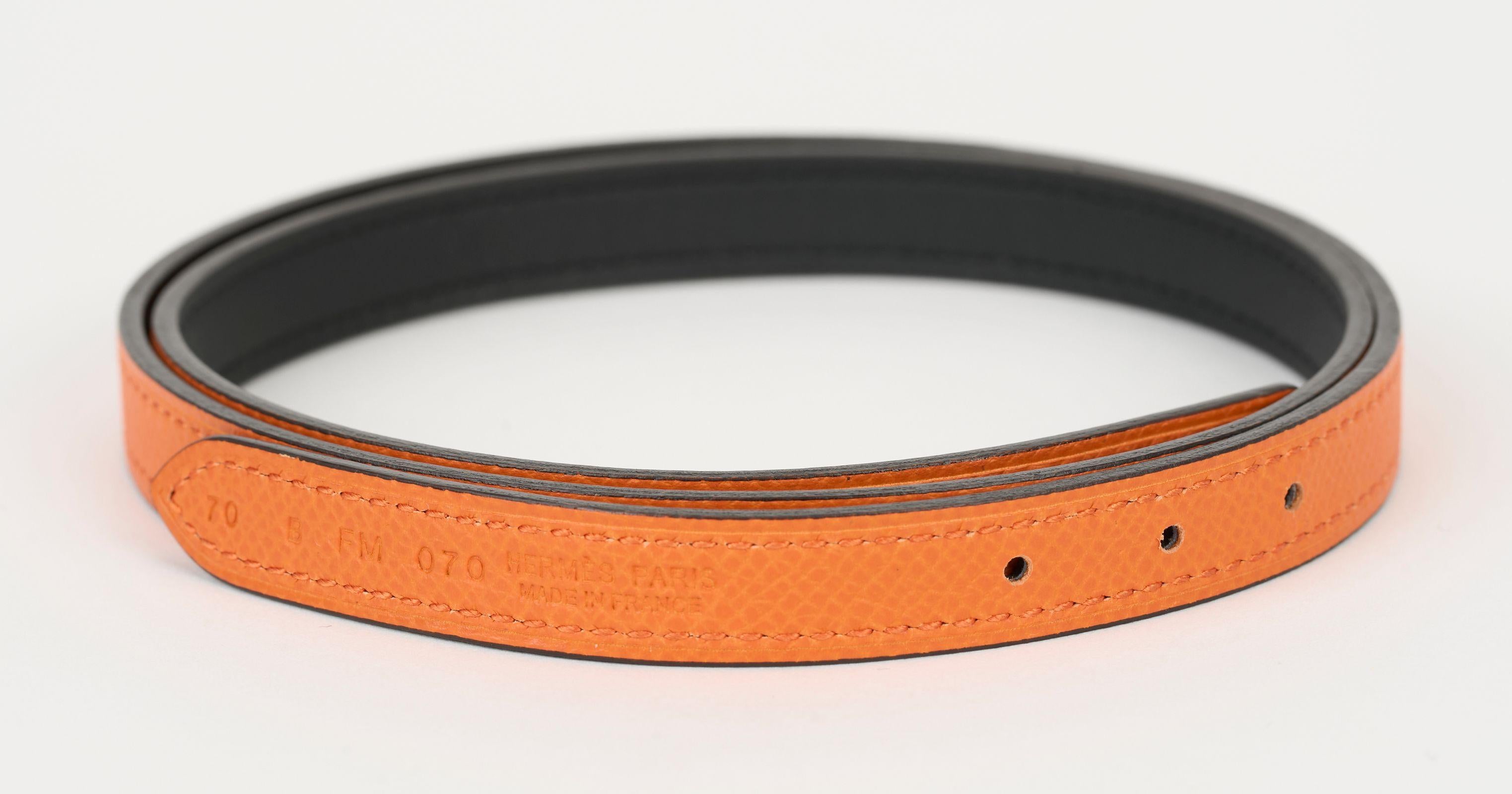Women's Hermès New Reversible Orange Belt Torsad For Sale