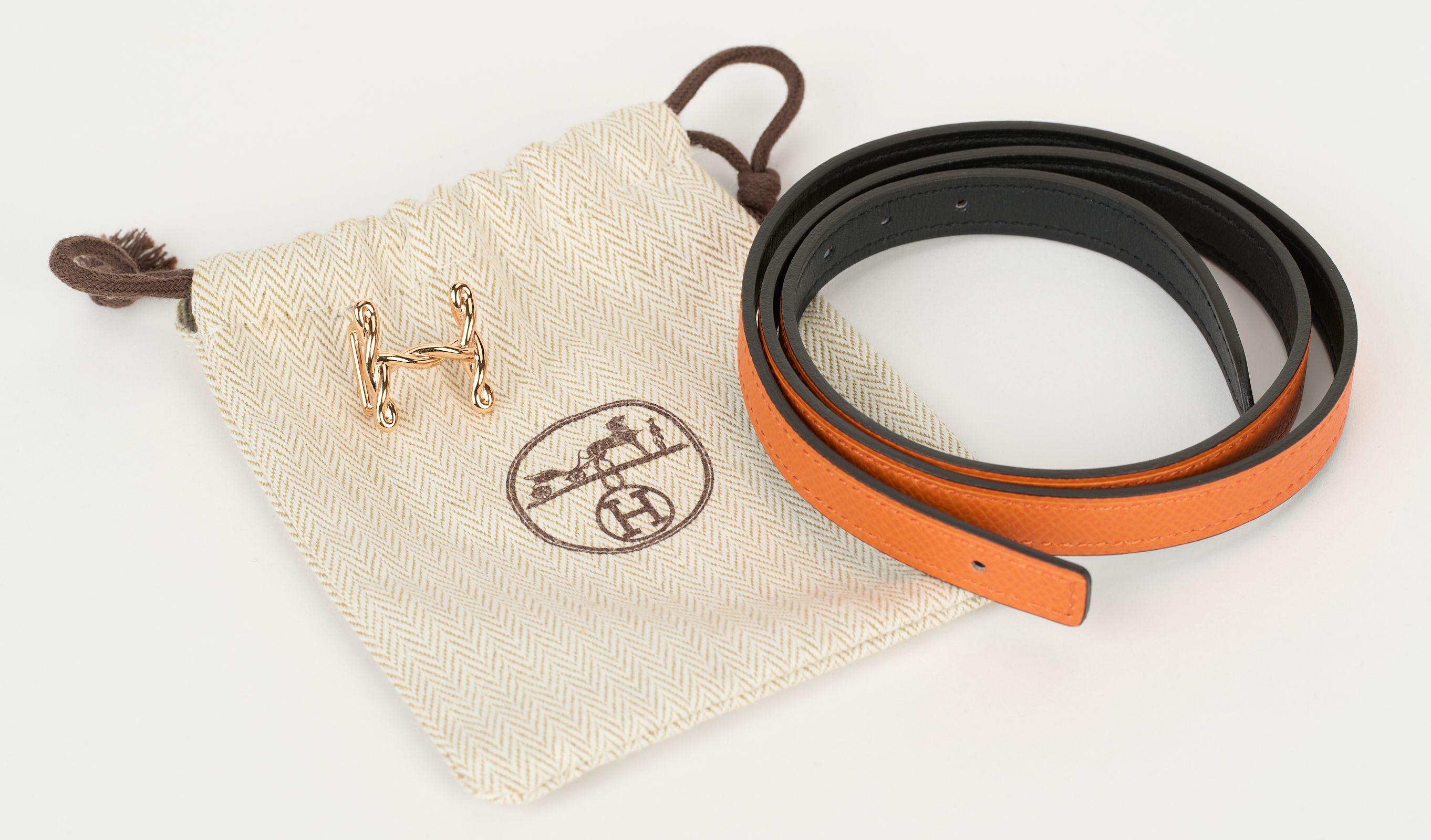 Hermès New Reversible Orange Belt Torsad For Sale 1