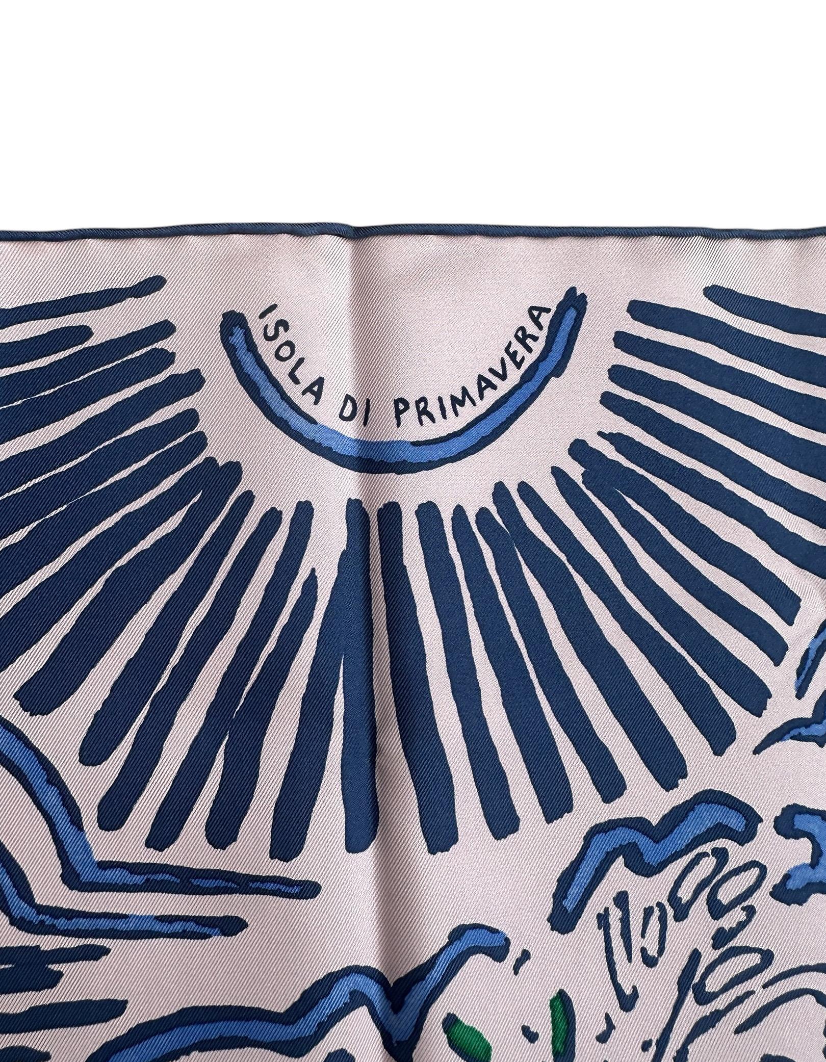 Hermes NEW Rose Fane/Marine Isola di Primavera 90cm Silk Scarf designed by Matthieu Cosse

Made In: France
Color: Rose Fane/Marine
Materials: 100% Silk
Overall Condition: Excellent, like new
Includes: Hermes tag
Retail: $550 plus tax
Please note