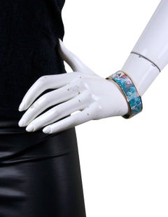 Hermes NEW Rose Gold/ Miami Animapolis Wide Enamel Bangle sz 65