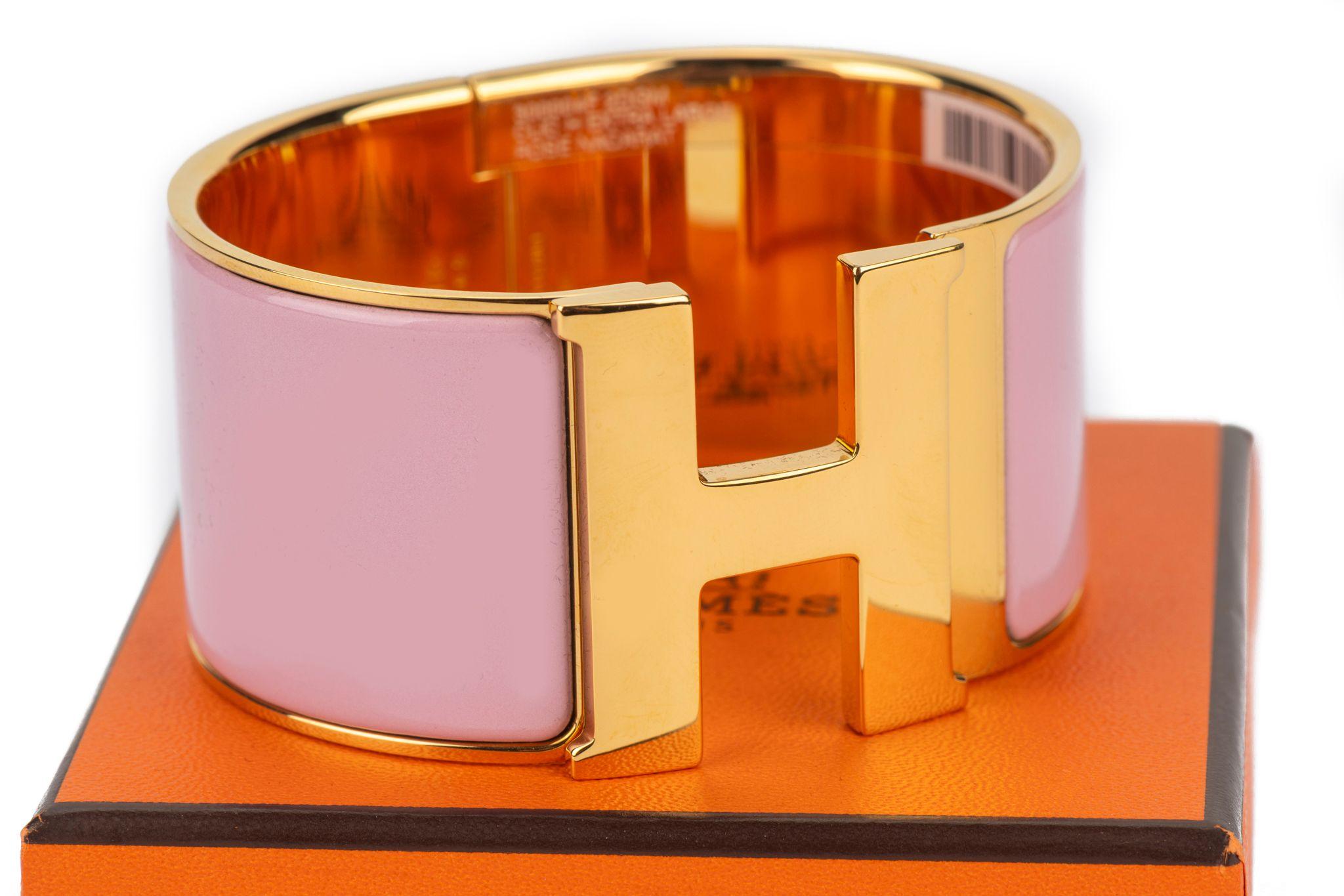 Women's Hermes New Rose Nacarat Clic Clac Bangle