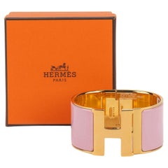 Hermes New Rose Nacarat Clic Clac Bangle
