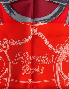 Hermes NEW Rouge/Bordeaux L'Instruction du Roy Bayadere 90cm Silk Scarf