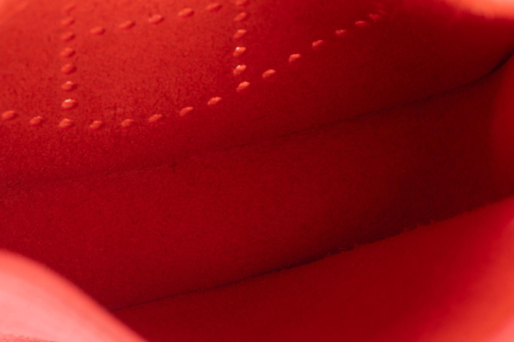 Hermès New Rouge Pivoine Mini Evelyne in vendita 4