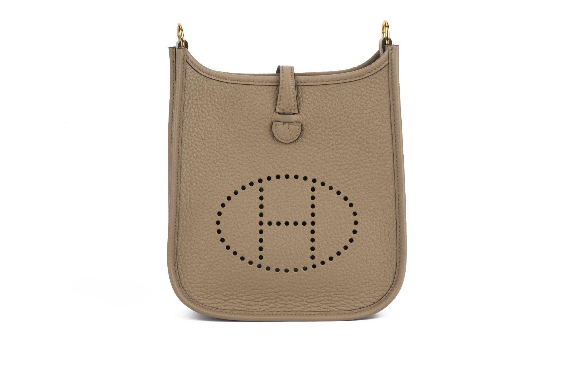 Hermès New Sage Mini Evelyne Gold en vente 7