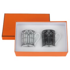 Hermès New Set Of 2 Art Deco Mugs W/Box