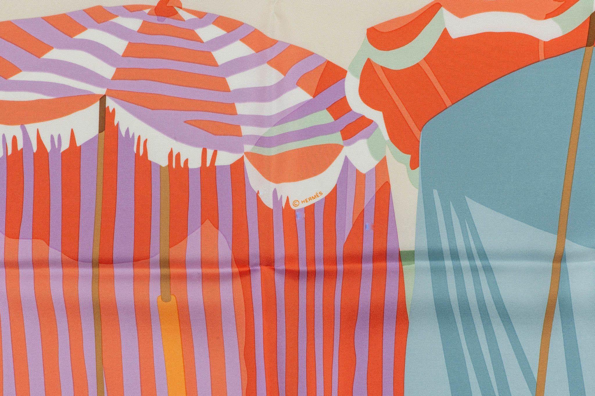 Hermès New Silk Beach Cabanas Stole For Sale 1