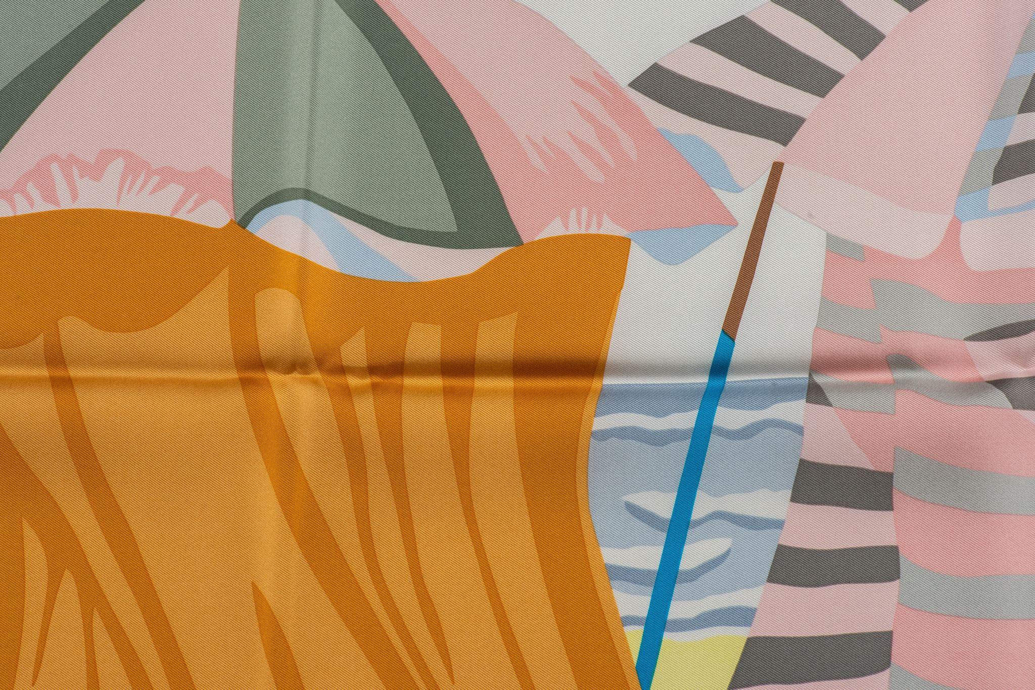 Hermès New Silk Beach Cabanas Stole en vente 2