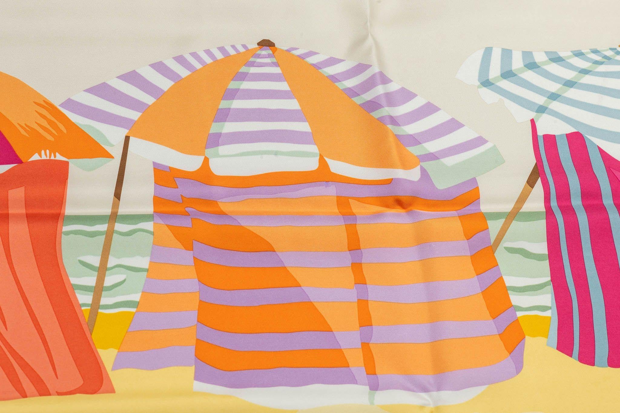 Hermès New Silk Beach Cabanas Stole For Sale 2