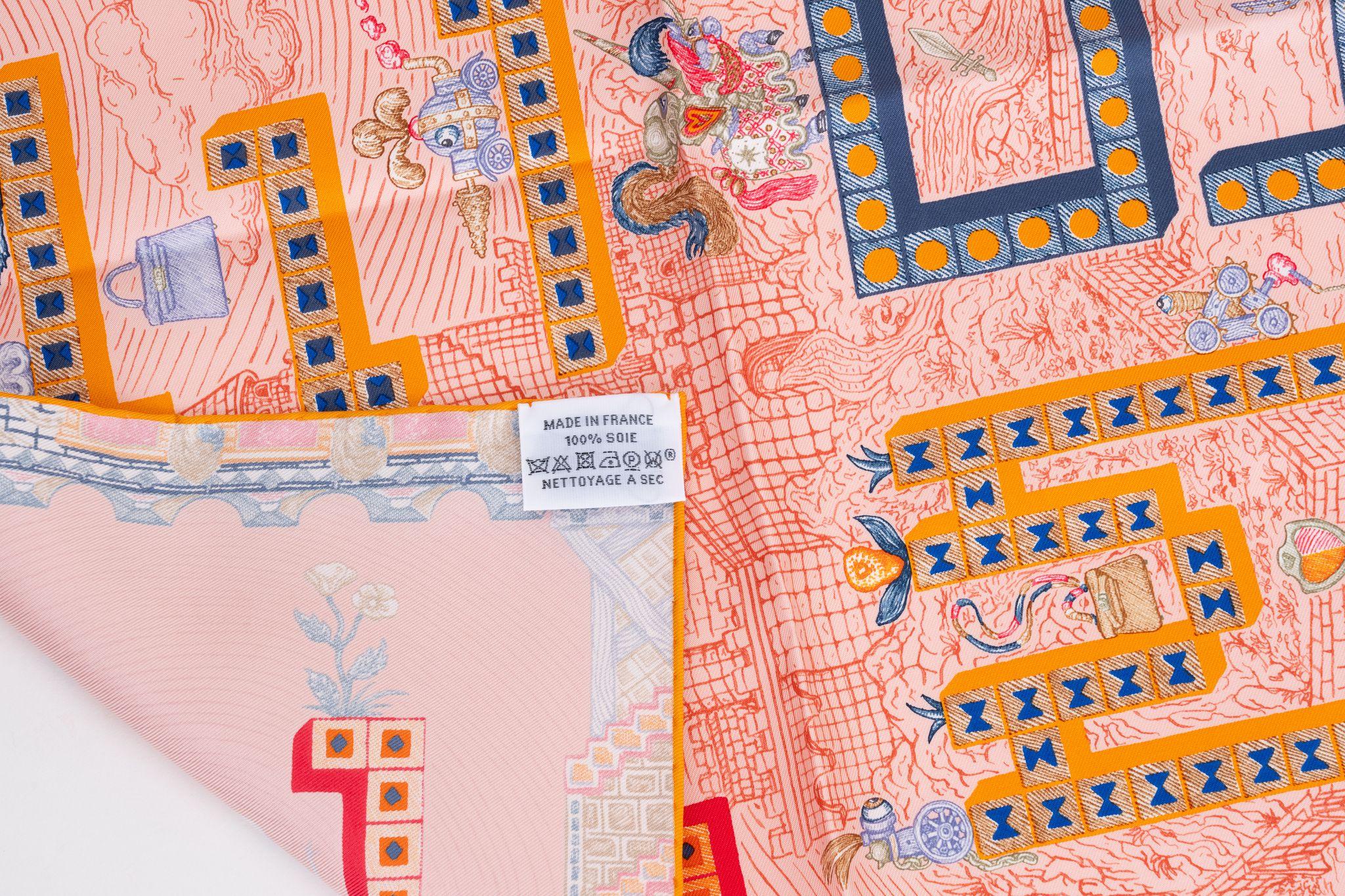 Women's or Men's Hermès New Silk Quest Pink Gavroche For Sale